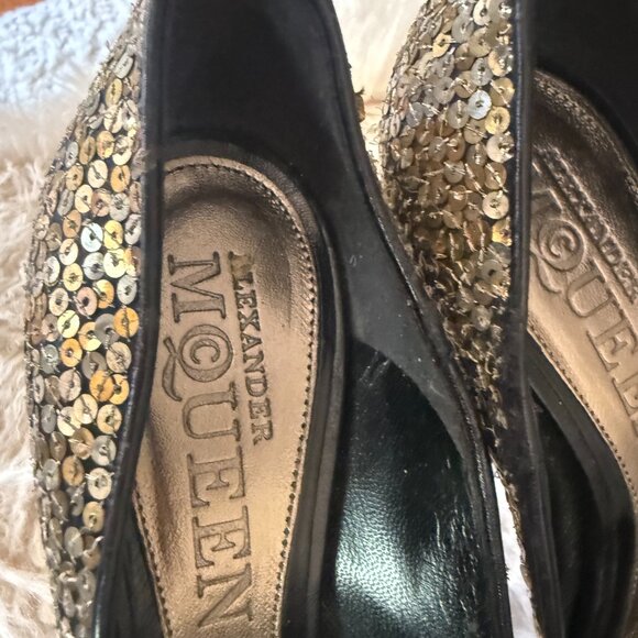 Vintage Alexander Mcqueen sequin platform shoes Size 36.5 - Picture 5 of 11